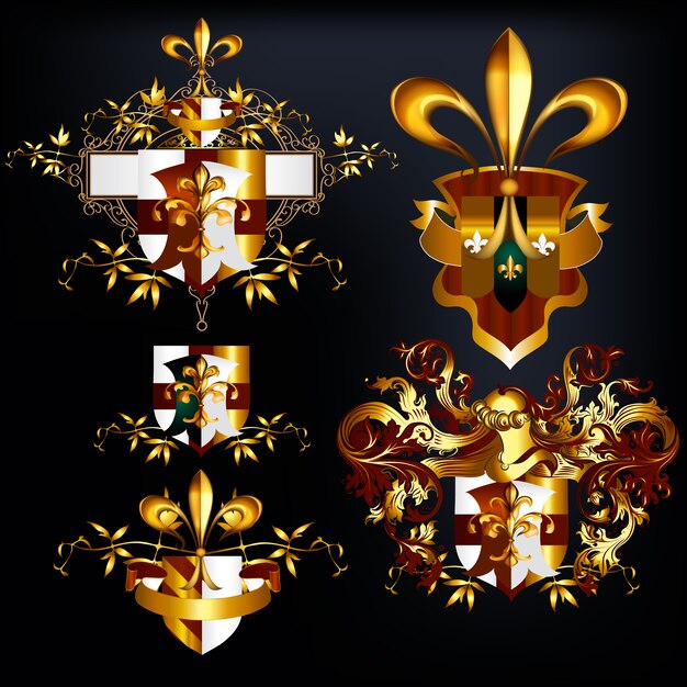 Goldene heraldische Elemente