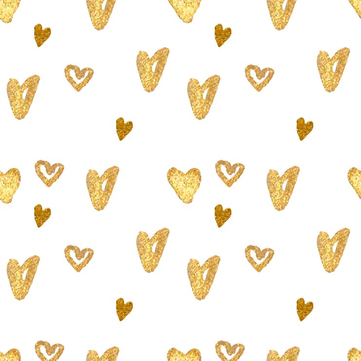 Goldene Herzen Muster Design