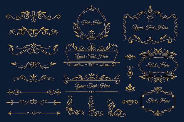 Goldene kalligraphische Verzierungssammlung