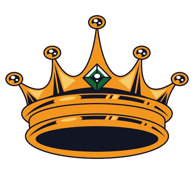 Kostenloser Vektor goldene krone mit diamantsymbol