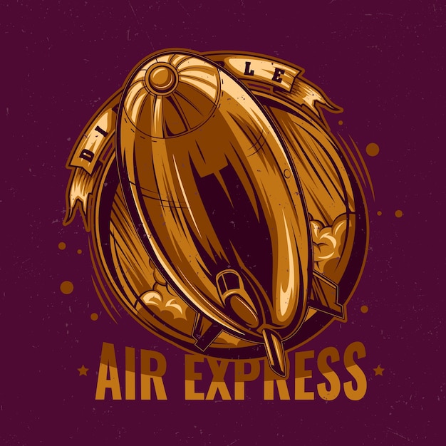 Kostenloser Vektor goldene luft express illustration