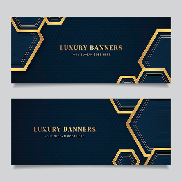 Goldene luxusbanner mit farbverlauf eingestellt