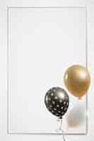 Kostenloser Vektor goldene rechteckige ballons rahmendesign