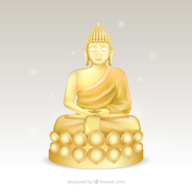 Goldener Budha mit realistischer Art