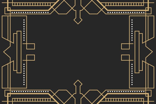 Goldener Formenhintergrund des flachen Designs Art Deco