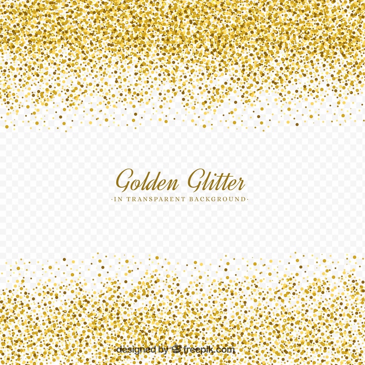 Kostenlose Vektor goldener glitter mit transparentem hintergrund
