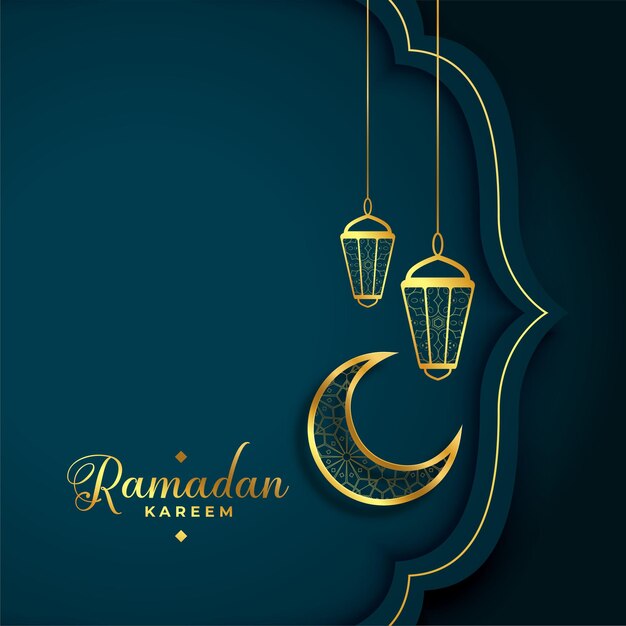 Goldener Gruß des kulturellen Ramadan Kareem im islamischen Stil