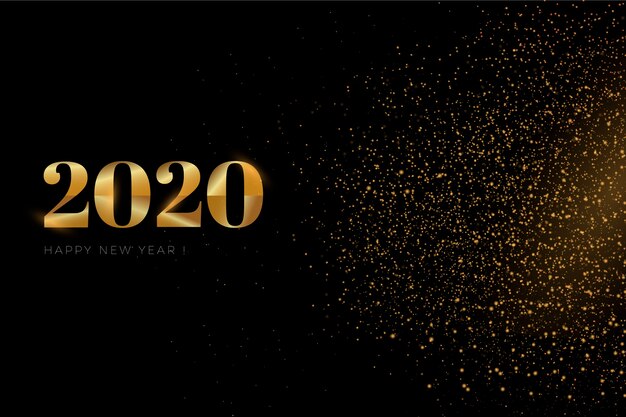 Goldener Hintergrund 2020 des neuen Jahres