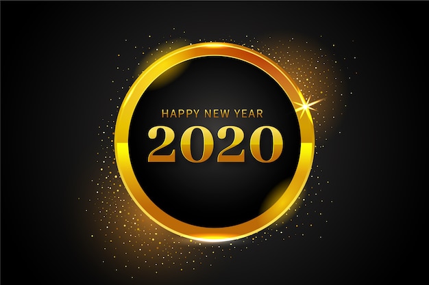 Goldener hintergrund 2020 des neuen jahres