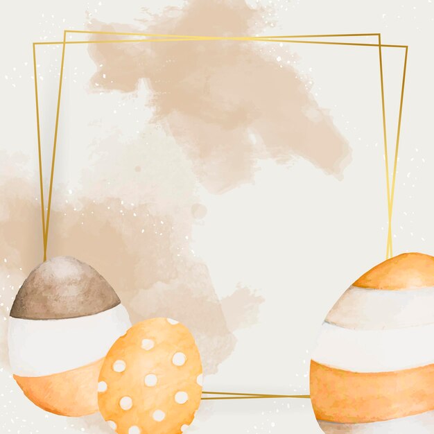 Goldener Osterrahmen mit Eiervektor