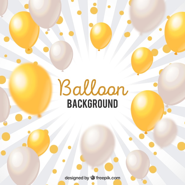 Goldener und weißer Ballonhintergrund zu feiern