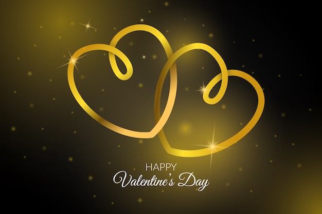 Goldener valentinstag hintergrund