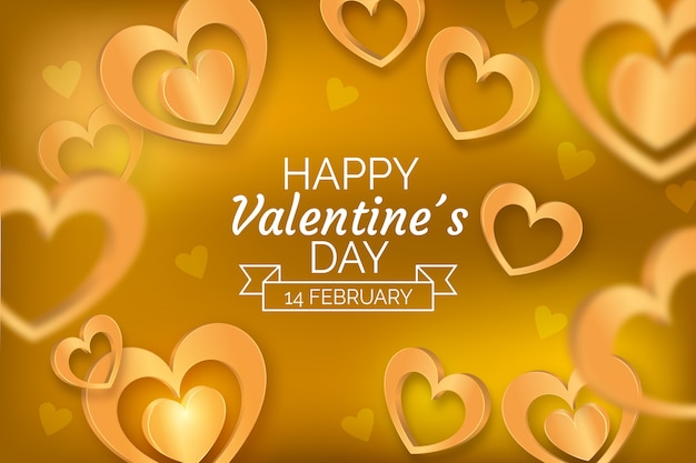 Goldener valentinstag hintergrund