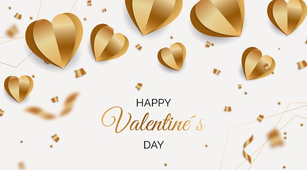 Goldener valentinstag hintergrund