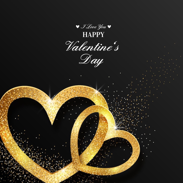 Kostenlose Vektor goldener valentinstaghintergrund