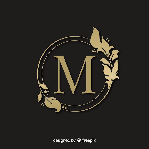 Kostenloser Vektor goldenes elegantes logo mit rahmen