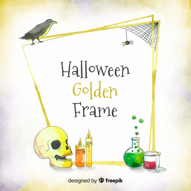 Goldenes Halloween-Rahmenkonzept