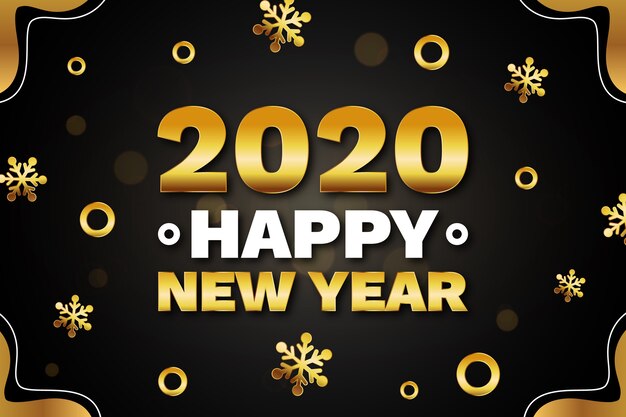 Goldenes Hintergrundkonzept des neuen Jahres 2020