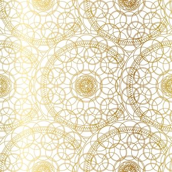 Goldenes luxus-kunst-mandala-boho-nahtloses muster