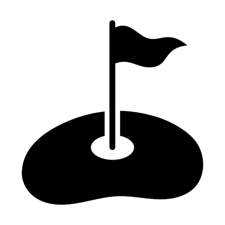 Kostenlose Vektor golfloch im glyph-stil