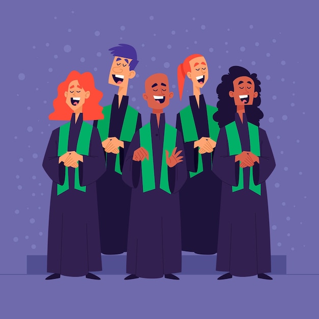 Kostenloser Vektor gospel chor illustration