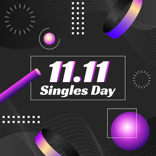 Kostenloser Vektor gradient 11.11 singles' day illustration