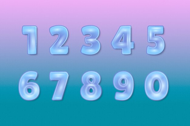 Gradient 3d Zahlen Element-Satz