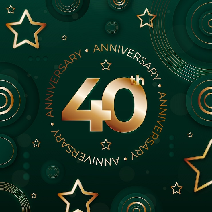 Kostenlose Vektor gradient 40. jahrestag oder geburtstag