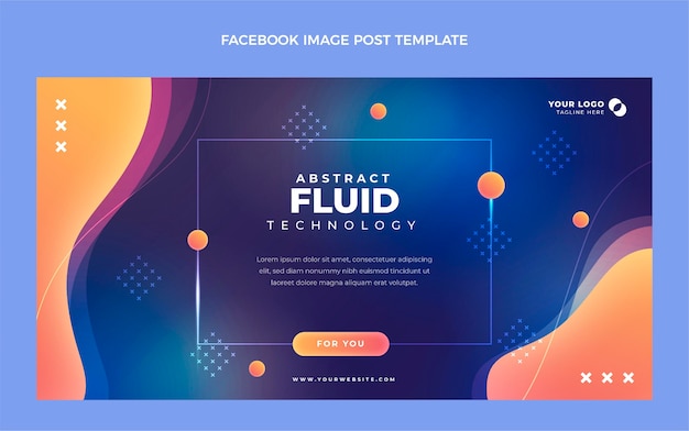 Gradient abstrakte Flüssigkeitstechnologie Facebook-Post