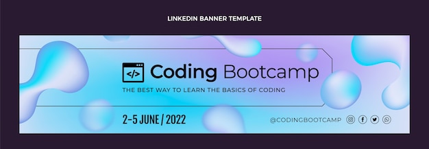 Gradient abstrakte Flüssigkeitstechnologie linkedin Banner