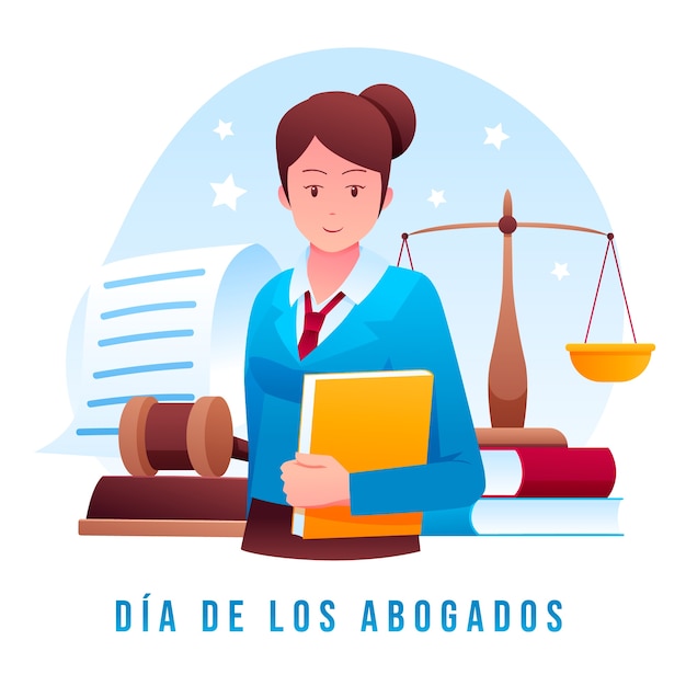 Gradient anwälte tag illustration auf spanisch