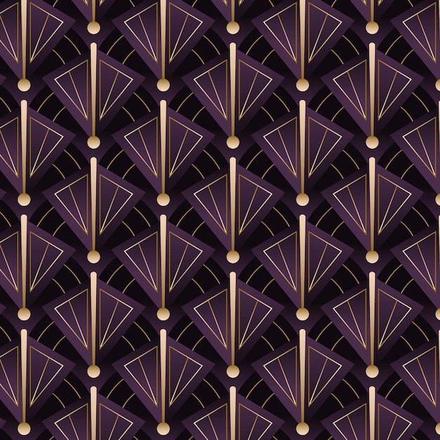 Gradient Art-Deco-Premium-nahtloses Muster