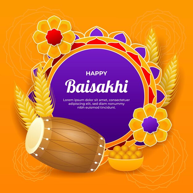 Gradient baisakhi illustration