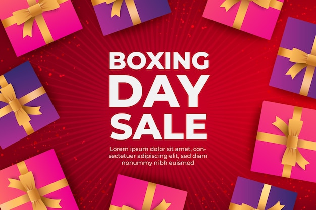 Kostenloser Vektor gradient boxing day sale hintergrund