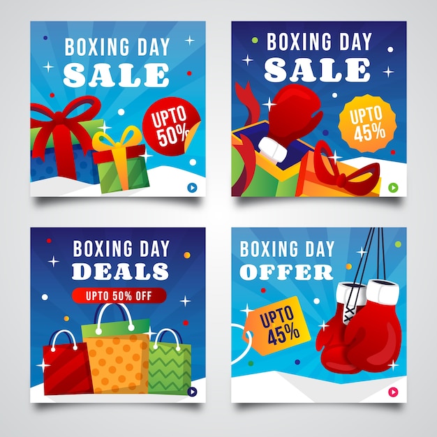 Gradient Boxing Day Sale Instagram Posts Sammlung