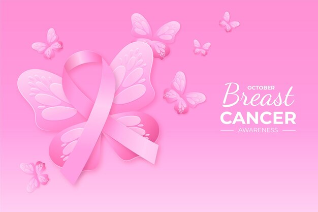 Gradient Brustkrebs-Bewusstseinsmonatshintergrund