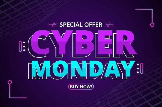 Kostenloser Vektor gradient cyber monday verkaufshintergrund