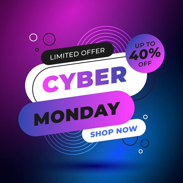 Gradient cyber monday verkaufsillustration