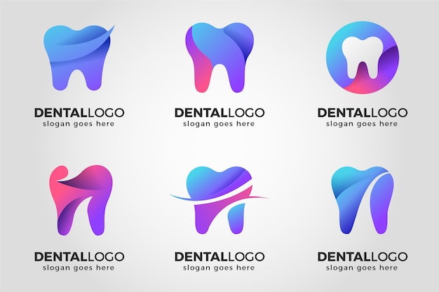 Kostenloser Vektor gradient dental logo pack