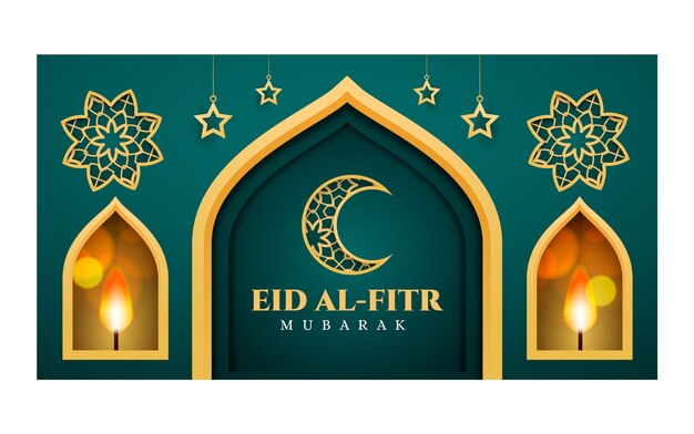 Gradient eid al-fitr Social-Media-Beitragsvorlage