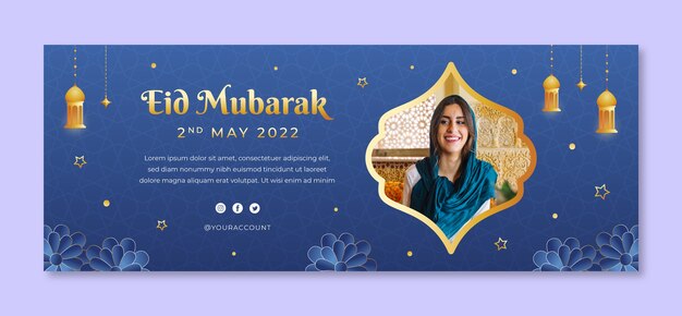 Gradient eid al-fitr Social Media Cover-Vorlage