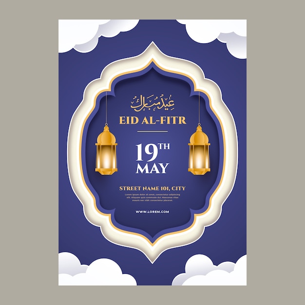 Gradient eid al-fitr vertikale Plakatvorlage