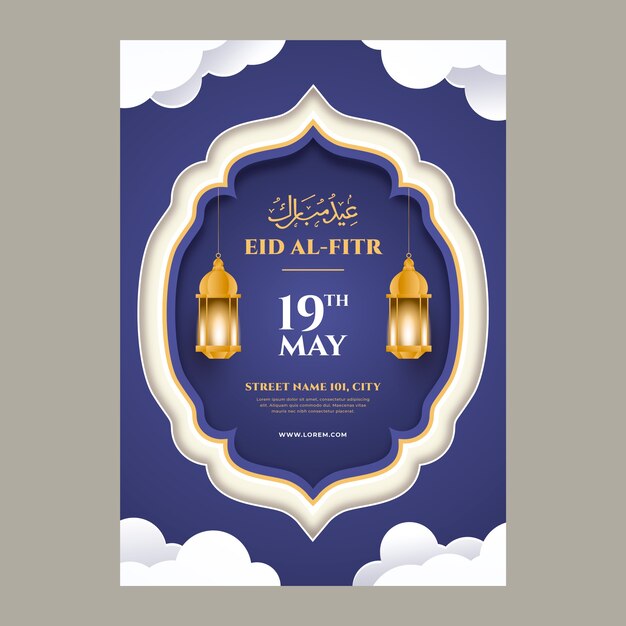 Gradient eid al-fitr vertikale Plakatvorlage