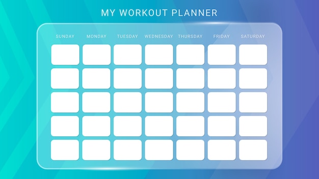 Kostenloser Vektor gradient einfacher trainingsplankalender