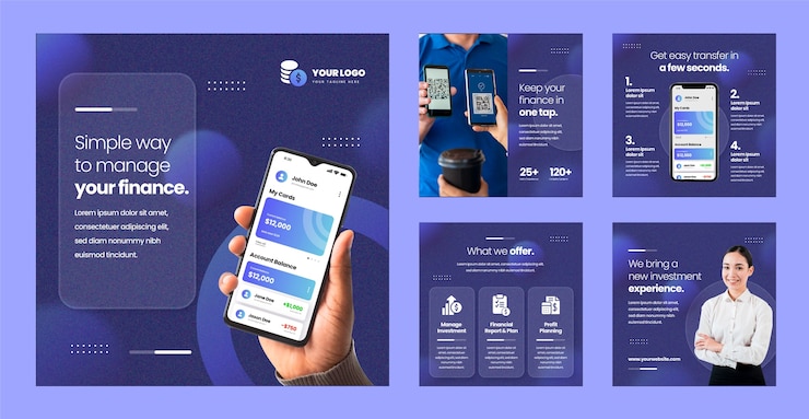 Kostenlose Vektor gradient finanziert job-instagram-posts