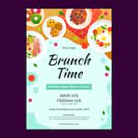 Kostenloser Vektor gradient frühstück und brunch-poster-design
