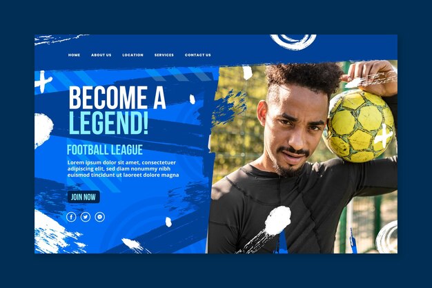 Gradient Fußball Landing Page