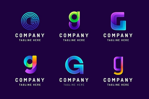 Gradient g Brief Logo Vorlage Sammlung