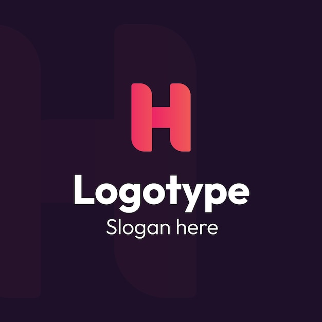 Gradient h-Logo-Vorlage