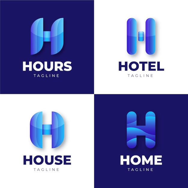 Kostenloser Vektor gradient h-logo-vorlage